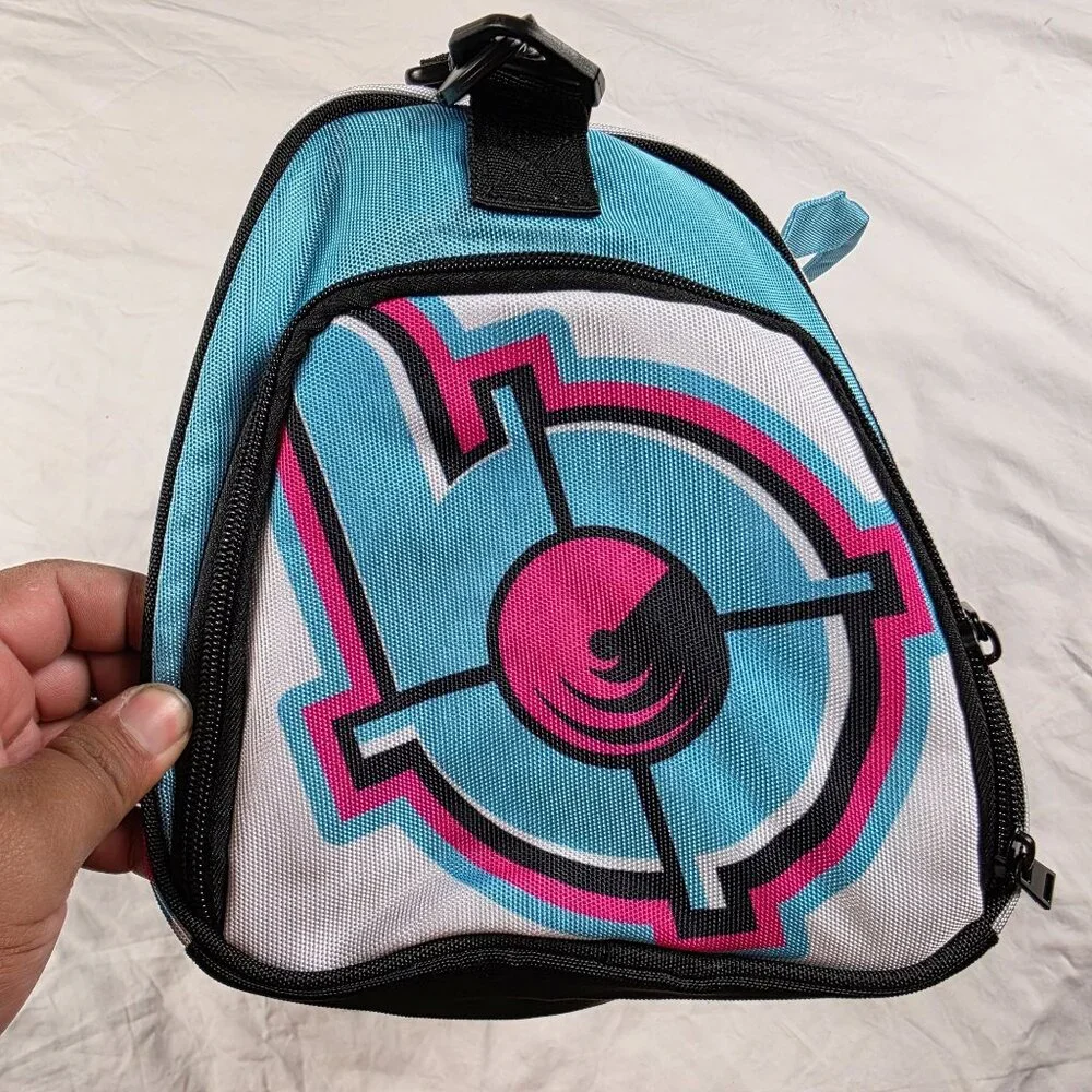 Bang Energy Drink Promo Duffle Bag White Blue Pink Graphic Sporty Travel